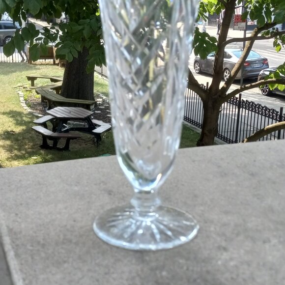 Waterford Crystal Kilbarry Flared Fluted Footed Bud Vase 7" - Picture 8 of 12